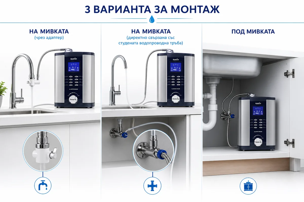 Три варианта за монтаж на йонизатора